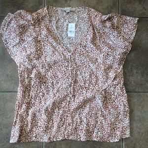 Loft flutter sleeve blouse NWT!